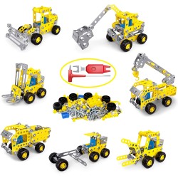 Engineering Vehicle Toy, Erector Set For Boys Age 8+, Learning Engineering Kids Building Blocks Model Kits, Variable Multi Shapes Metal Construction Toys For Kids (No Motor)
